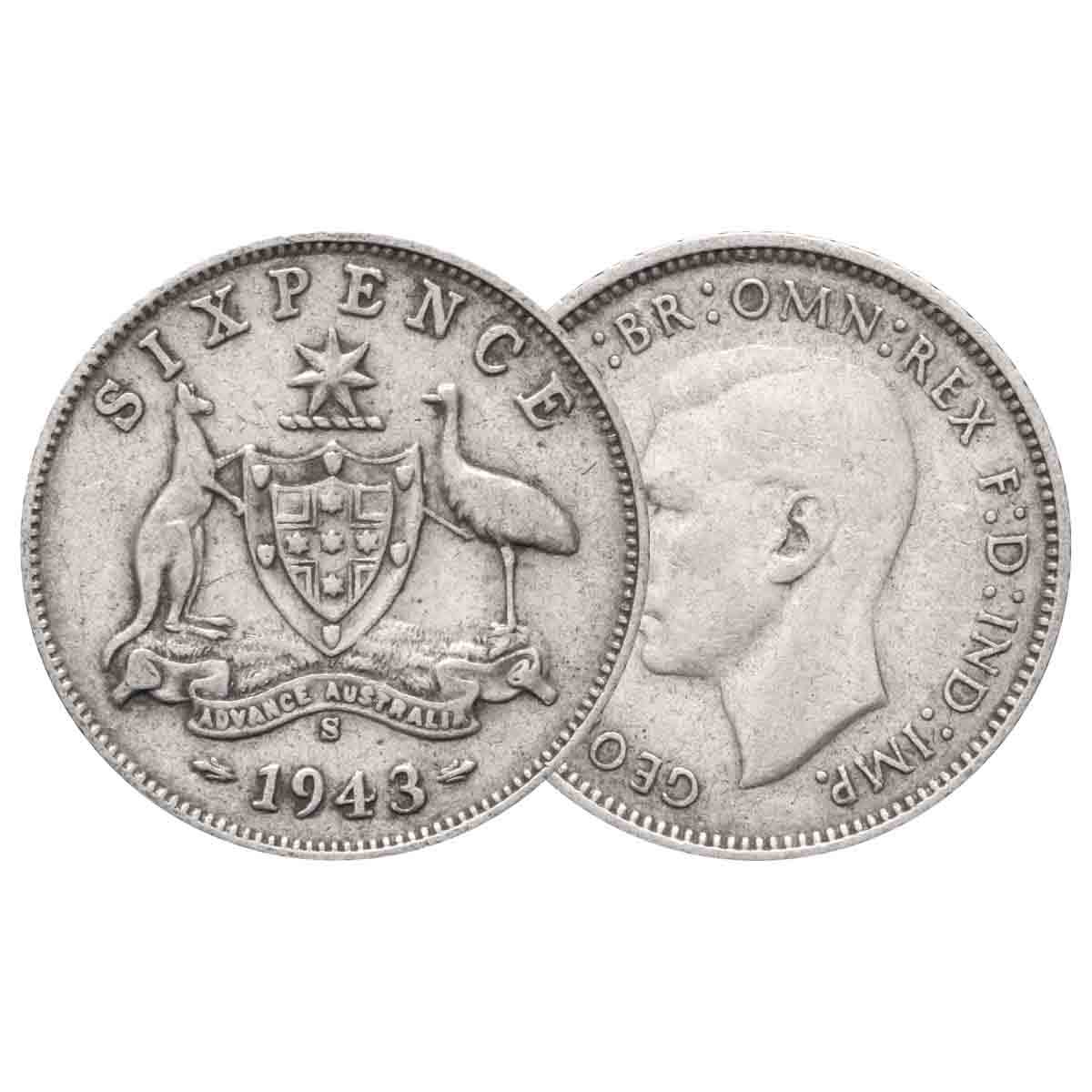 Australia George VI 1938-52 Fine-Very Fine 6-Coin Set