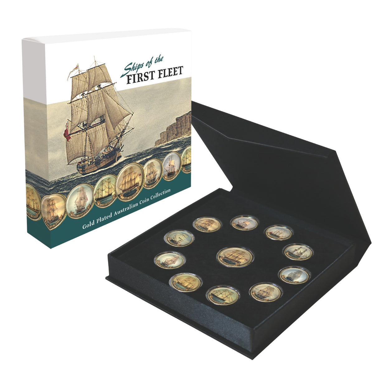 Australia's First Fleet Gold-plated Halfpenny & Penny 11-Coin Collection