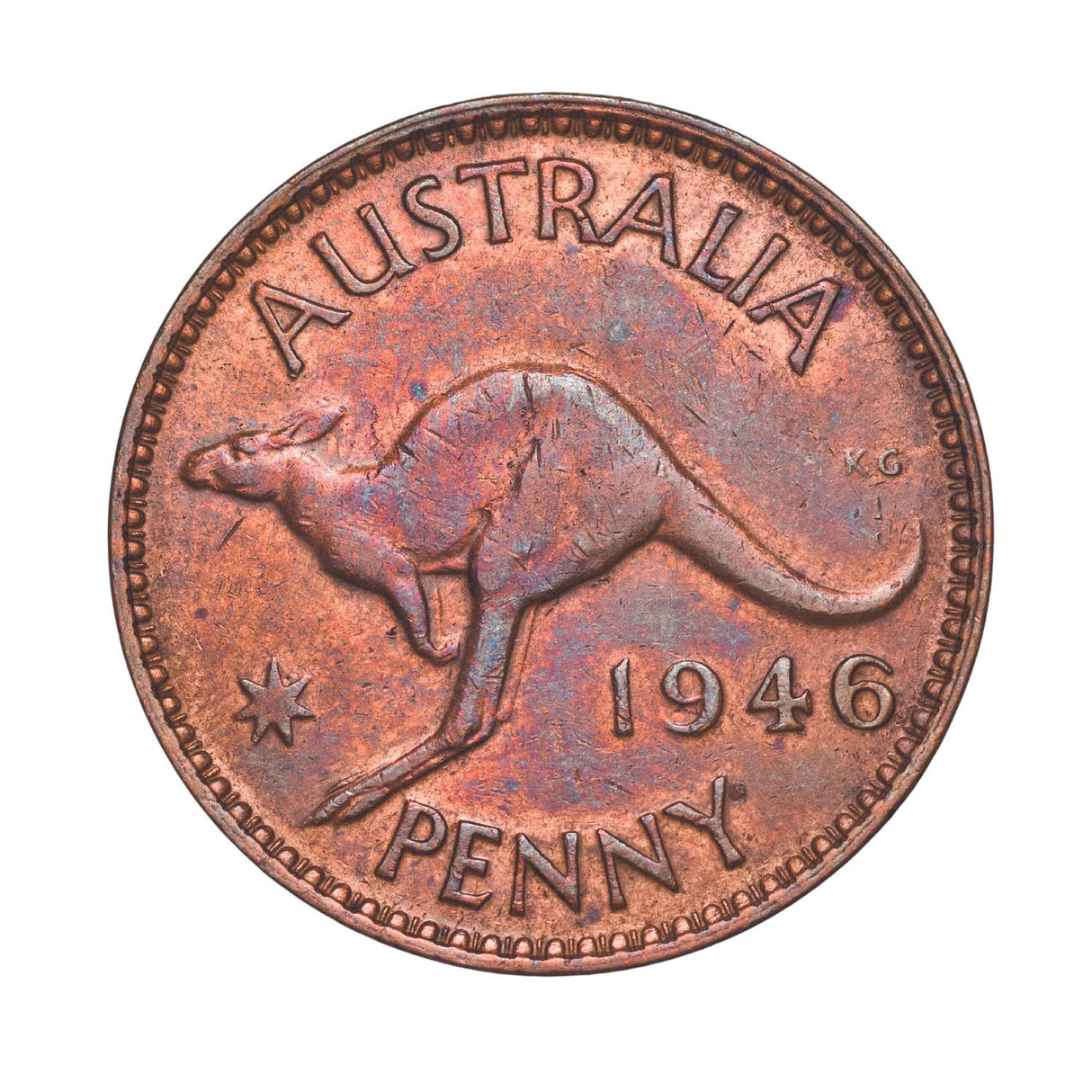 Australia 1930 Penny Fine with FREE 1911-64 Penny Good-Uncirculated 74-Coin Collection