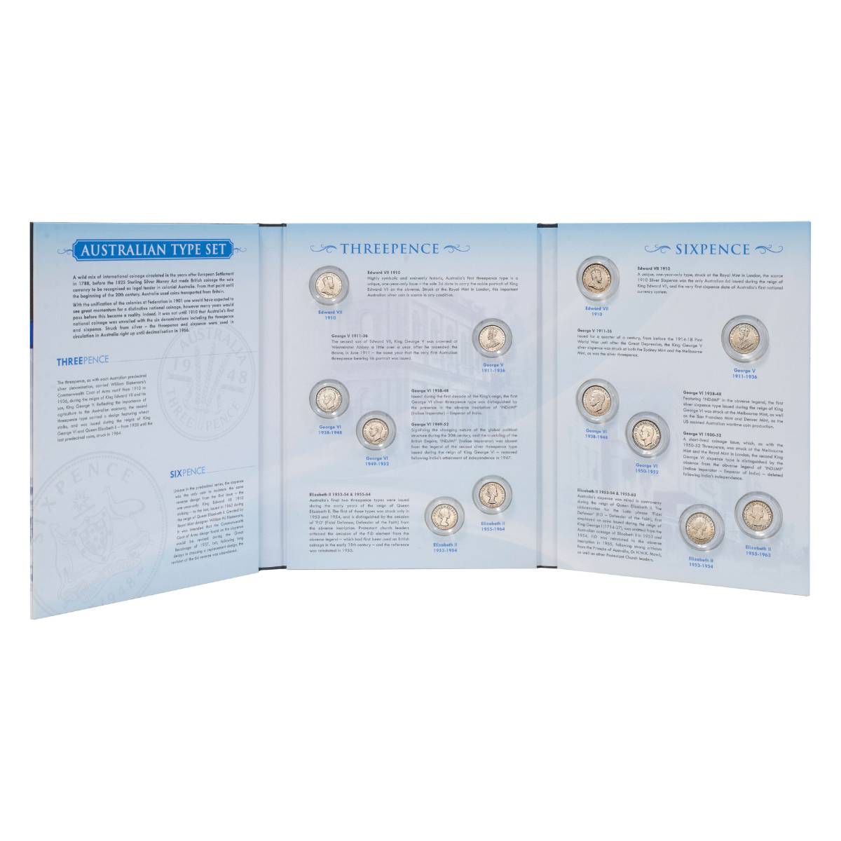 Australian Predecimal Type Set Collection - Threepence and Sixpence