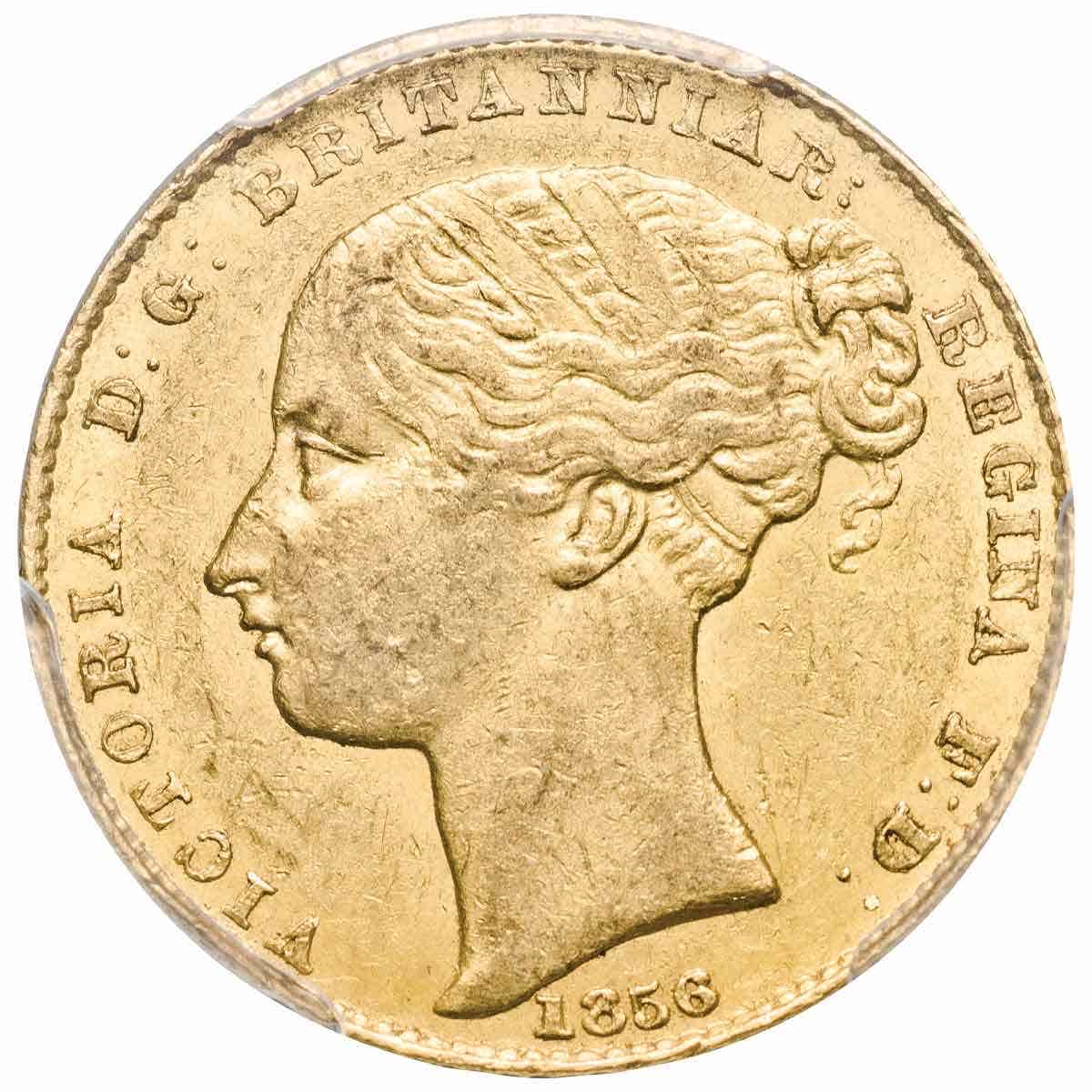 1856 Sydney Mint Sovereign Type I PCGS AU55