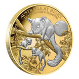 Leadbeater's Possum Australia at Night 2022 $100 Platinum Plated 1oz Gold Proof Coin