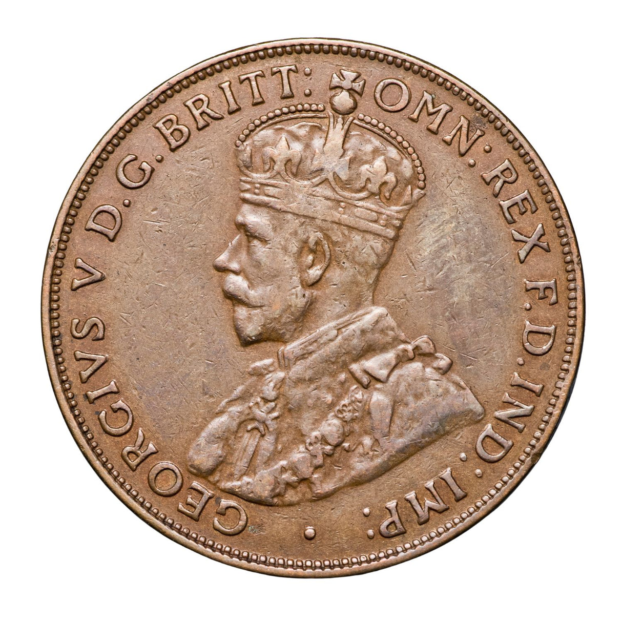 Australia George V 1930 Penny Very Fine with FREE 1911-64 Penny Good-Uncirculated 74-Coin Collection