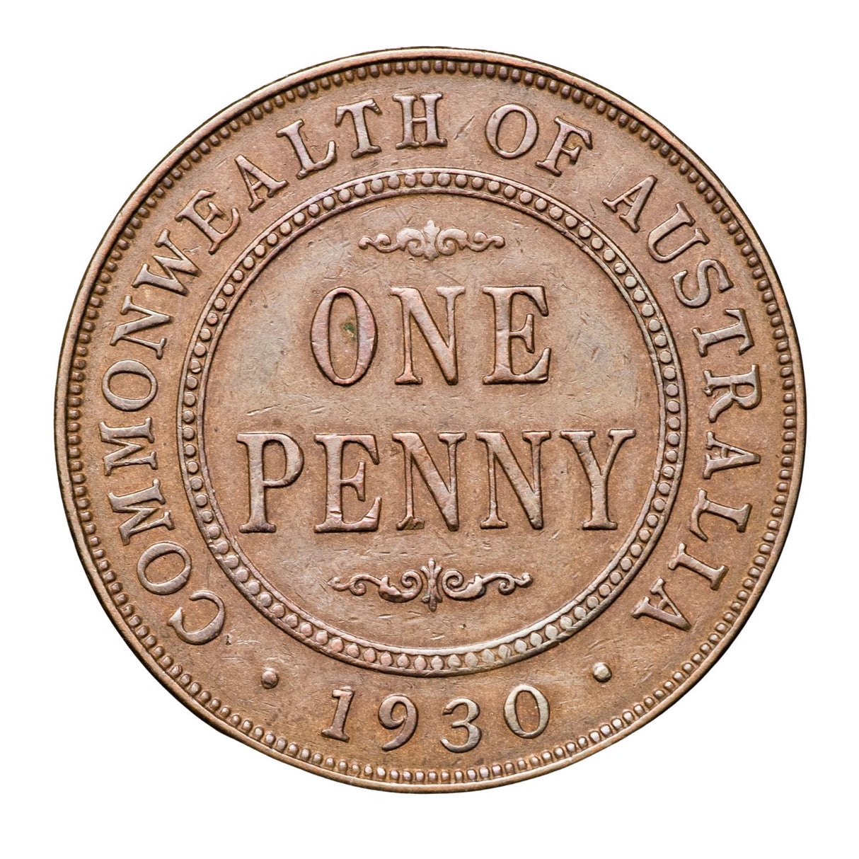 Australia George V 1930 Penny Very Fine with FREE 1911-64 Penny Good-Uncirculated 74-Coin Collection
