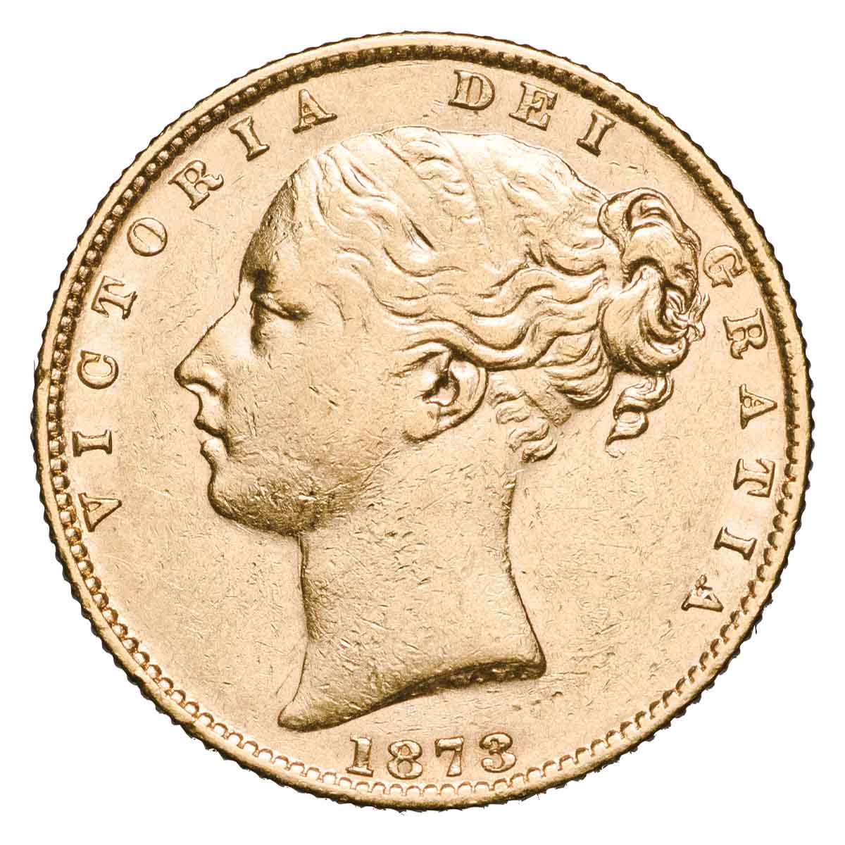 Queen Victoria 1873 St George & Shield Gold Sovereign Pair