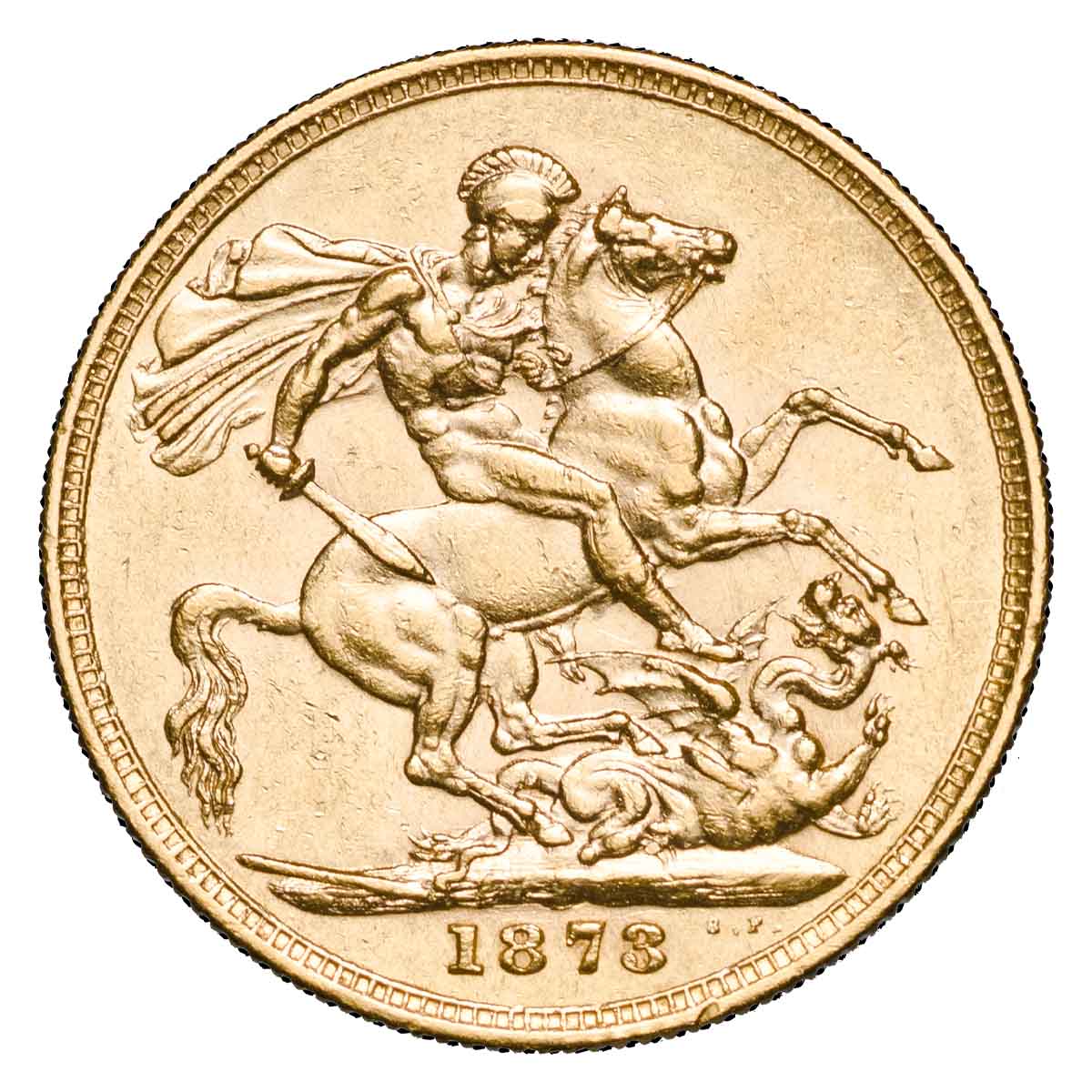 Queen Victoria 1873 St George & Shield Gold Sovereign Pair