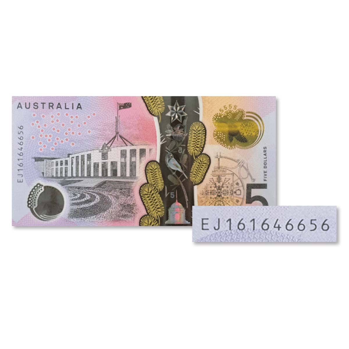 2016 $5 R224L Stevens/Fraser EJ16 Last Prefix Banknote Uncirculated