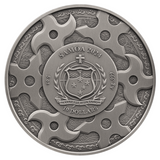 Samurai 2024 $10 Sculptured High Relief Gold-plated 5oz Silver Antique Coin