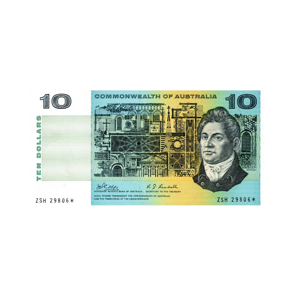 Australia 1968 $10 R303S Phillips/Randall about Uncirculated Star Note