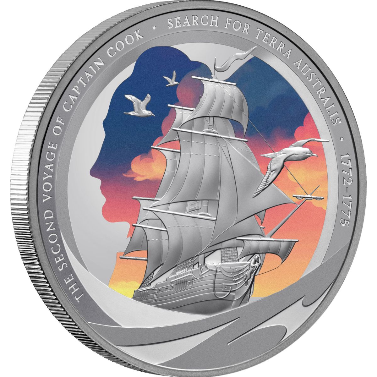 Captain Cook 2025 $1 The Search for Terra Australis 1oz Silver Proof Coin