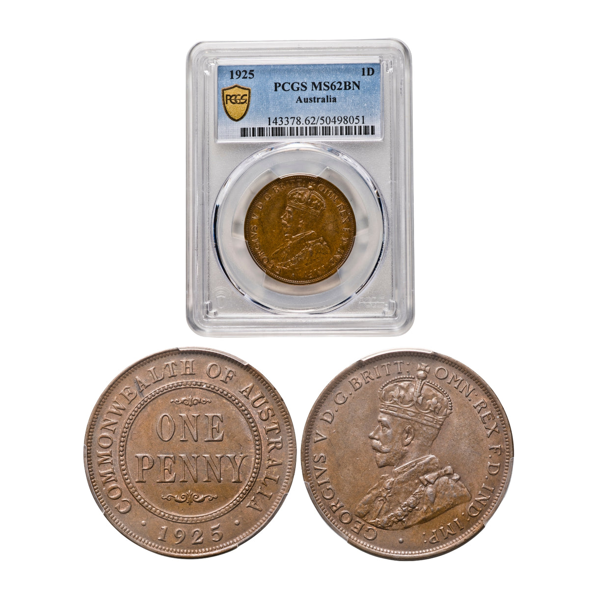 Australia George V 1925 6-Coin Set PCGS MS62-MS66 (Uncirculated-Gem Uncirculated)