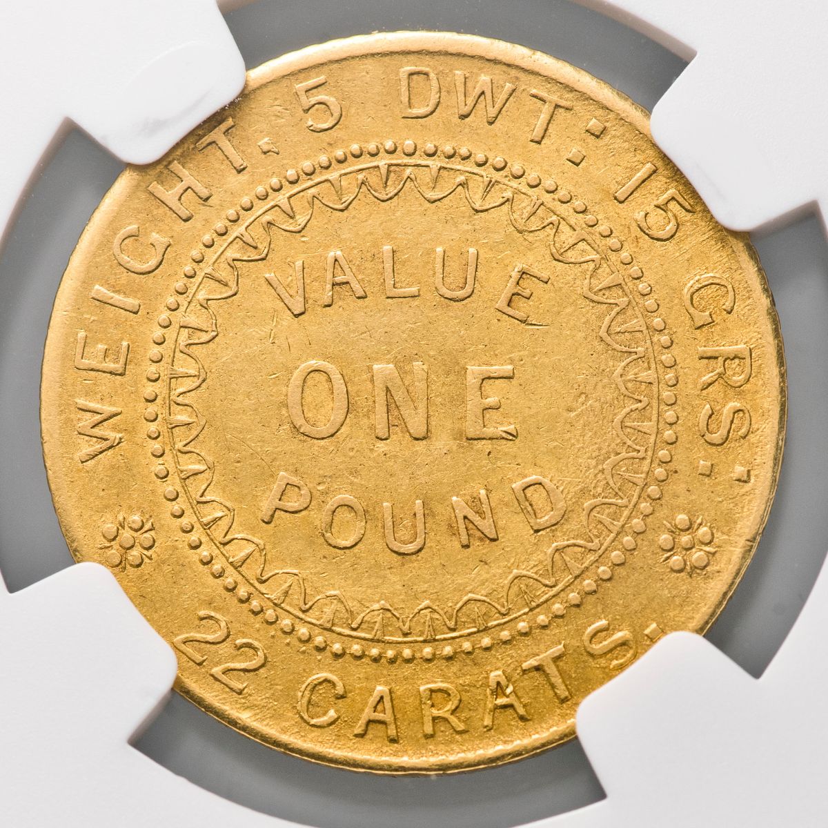 1852 Adelaide Pound Type II NGC AU55