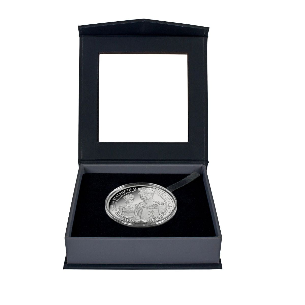 Elizabeth II & Charles III 2025 $1 Portraits of Power 1oz Silver Proof Coin