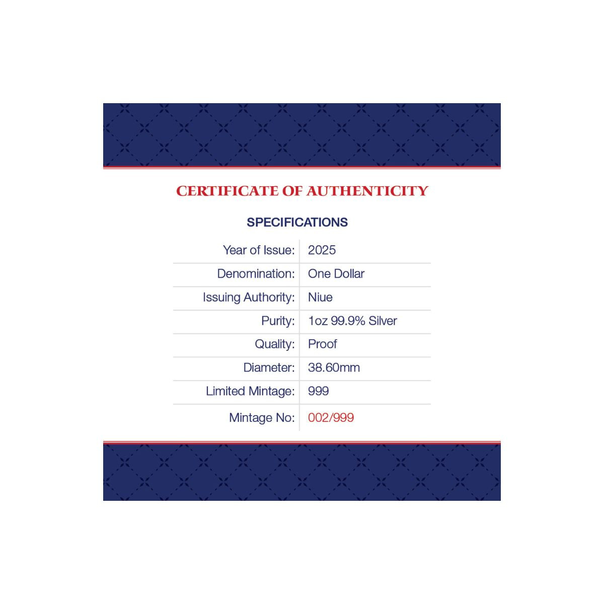 Elizabeth II & Charles III 2025 $1 Portraits of Power 1oz Silver Proof Coin