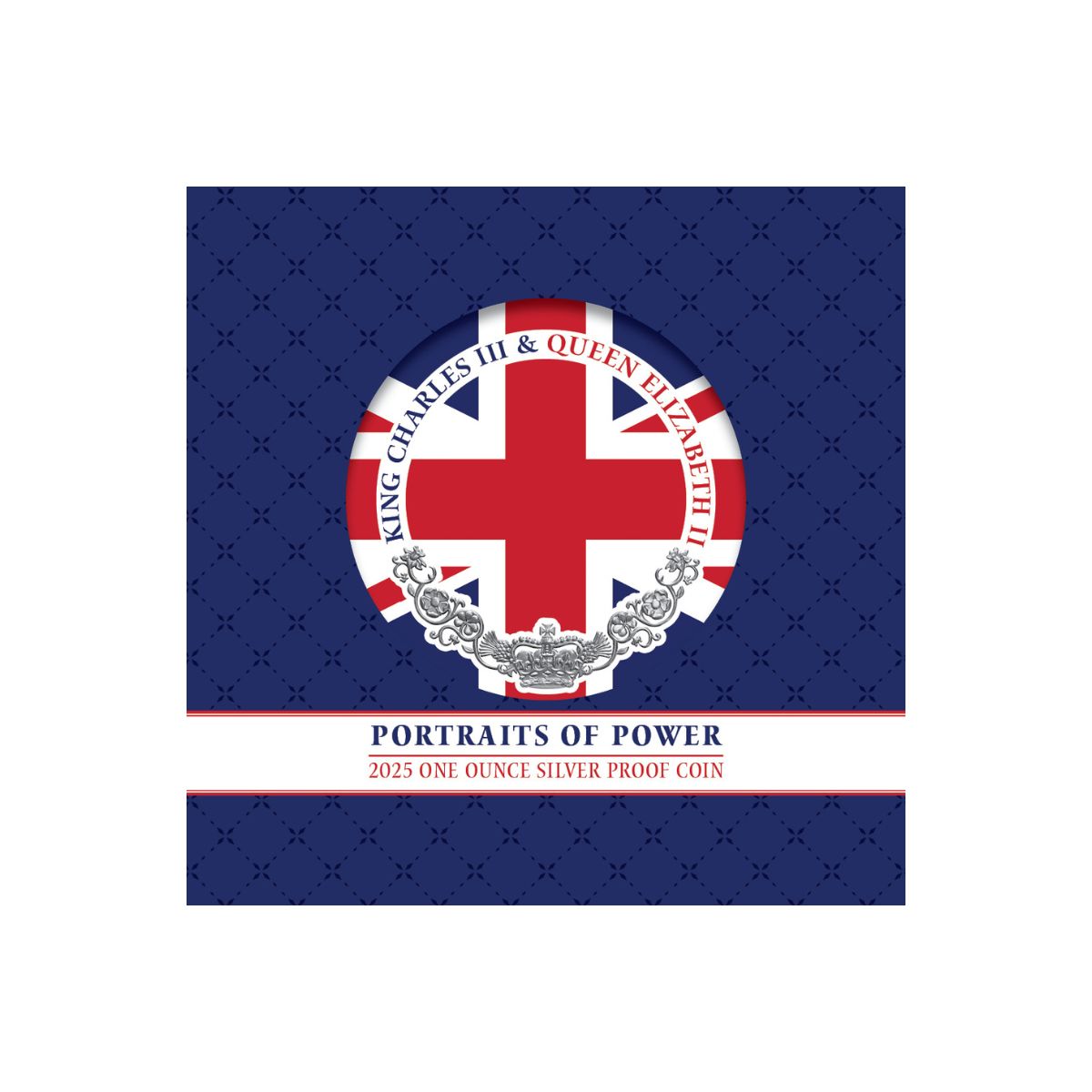 Elizabeth II & Charles III 2025 $1 Portraits of Power 1oz Silver Proof Coin