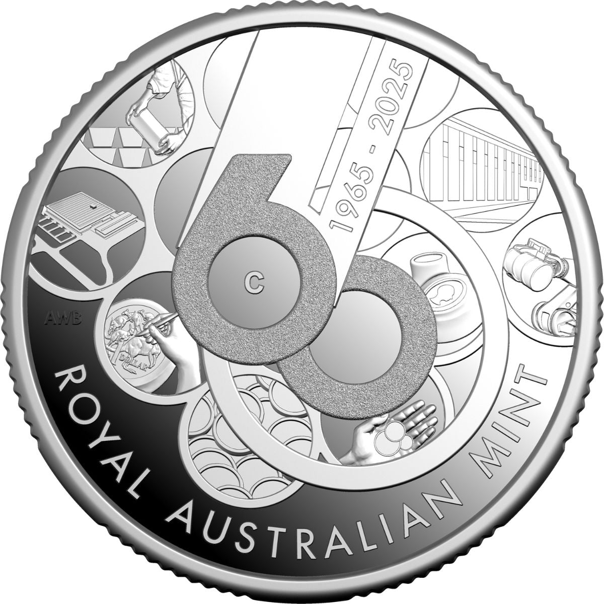 Australia Royal Australian Mint 60th Anniversary 2025 $1 C Mintmark Silver Proof Coin