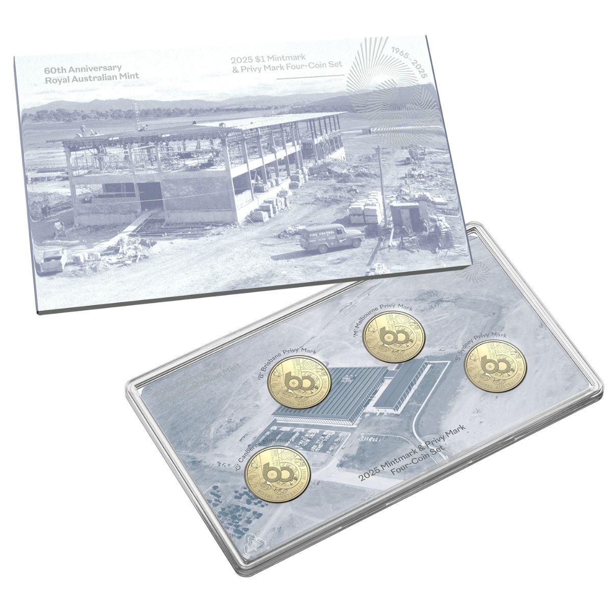 Australia Royal Australian Mint 60th Anniversary 2025 $1 Mintmark & Privymark Aluminium-Bronze Uncirculated 4-Coin Set