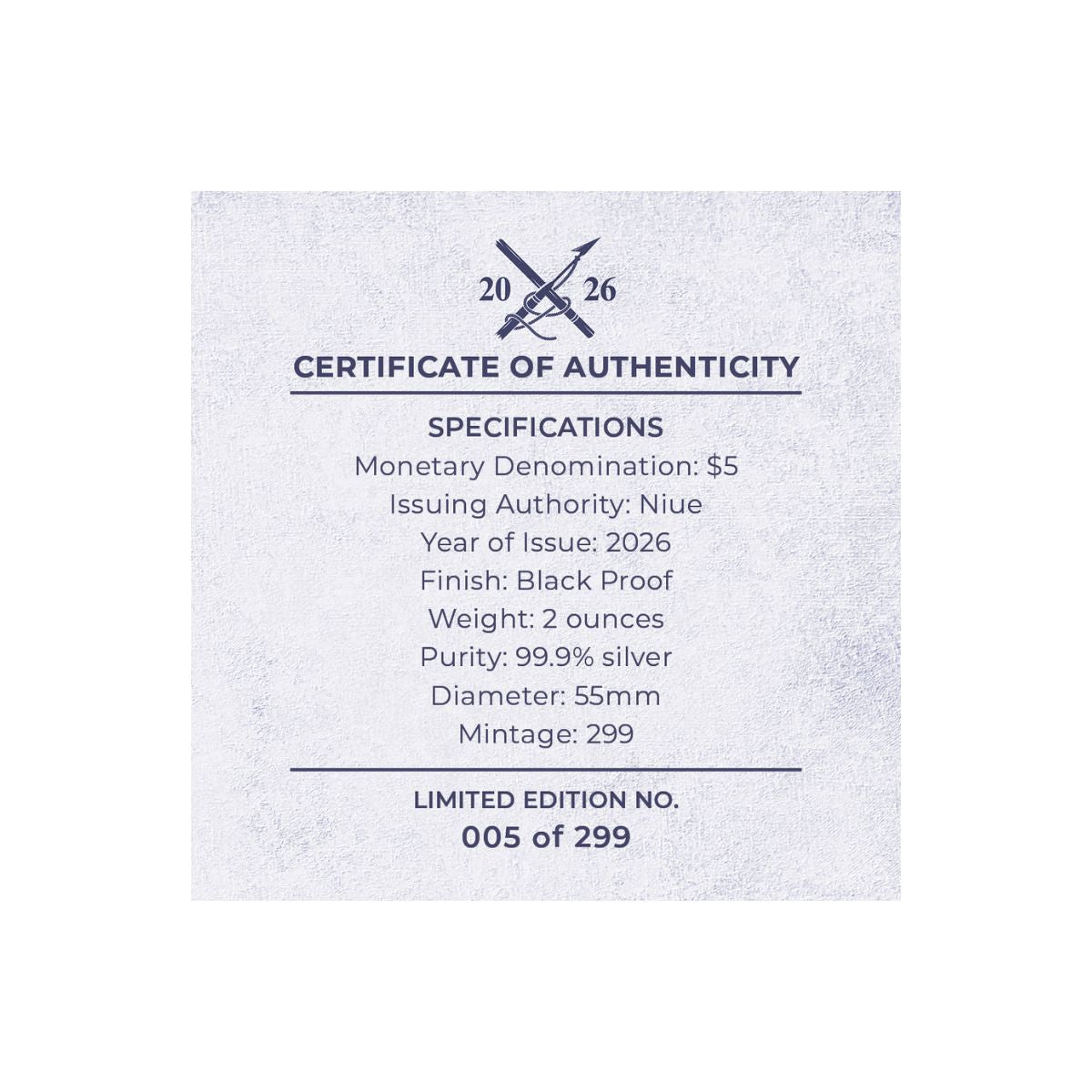 Moby Dick 2026 $5 2oz Silver Black Proof Coin