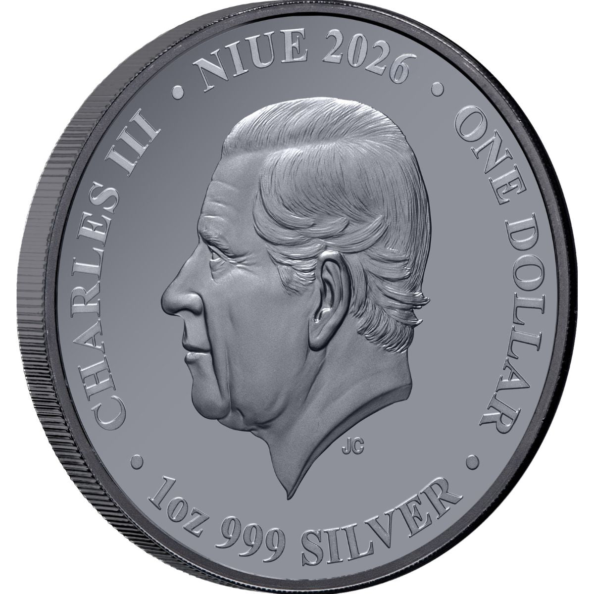 Tasmanian Tiger 2026 $1 Gold-plated 1oz Silver Black Proof Coin