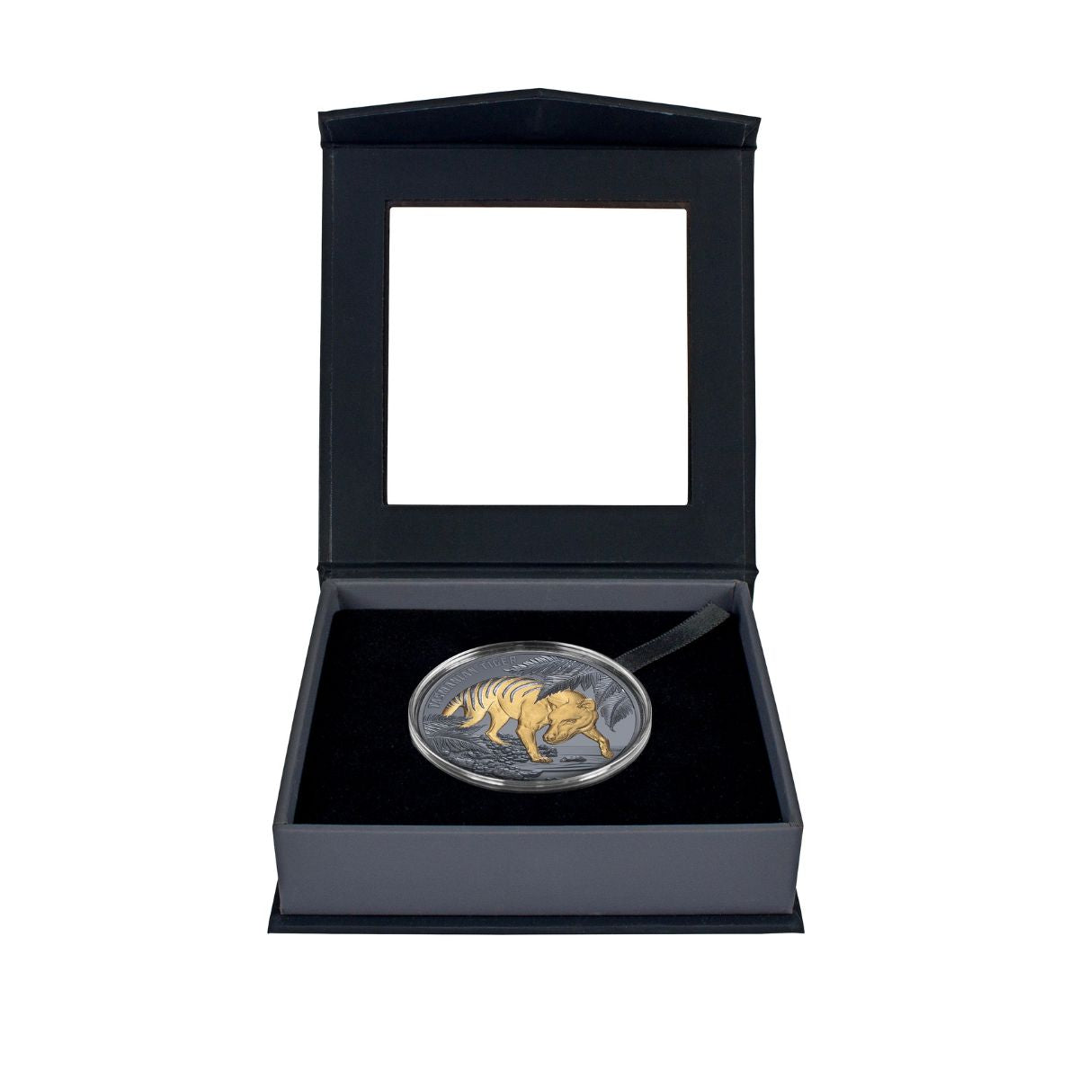 Tasmanian Tiger 2026 $1 Gold-plated 1oz Silver Black Proof Coin