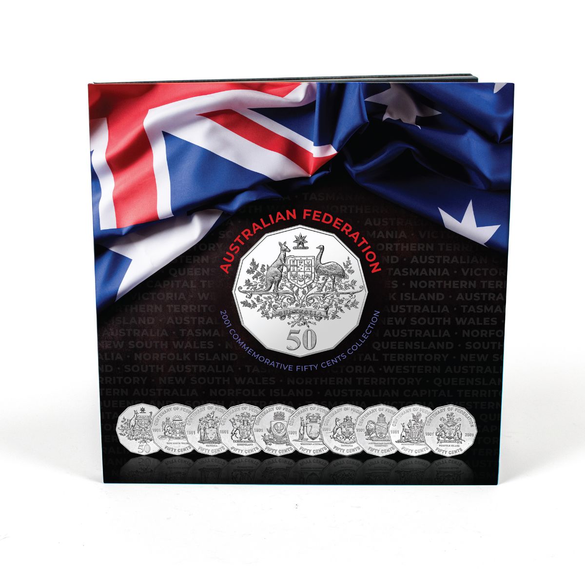 Australia Federation Centenary 2001 20c & 50c States & Territories Uncirculated 19-Coin Portfolio