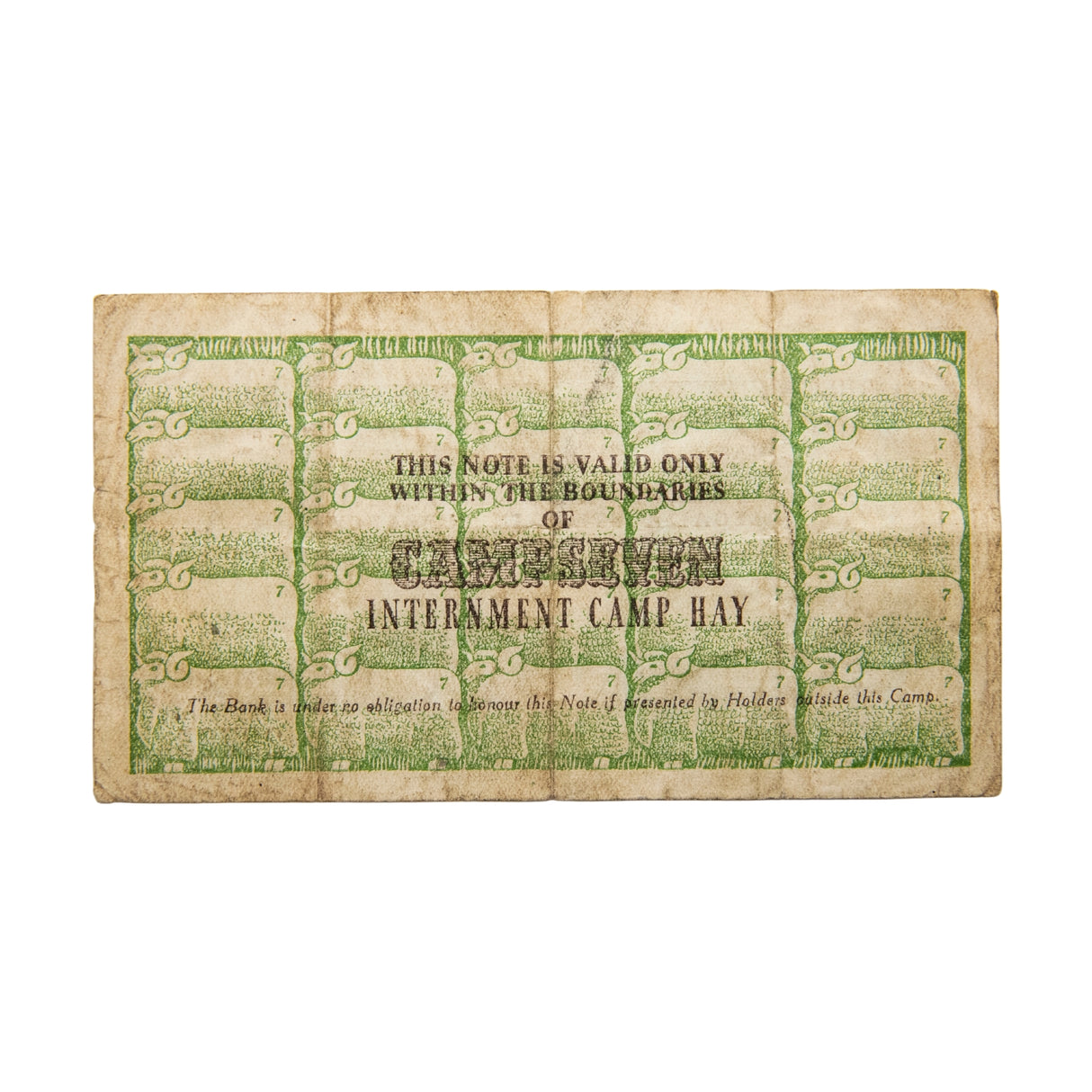Hay Internment Camp 1941 Robinow/Stahl Shilling Note good Fine