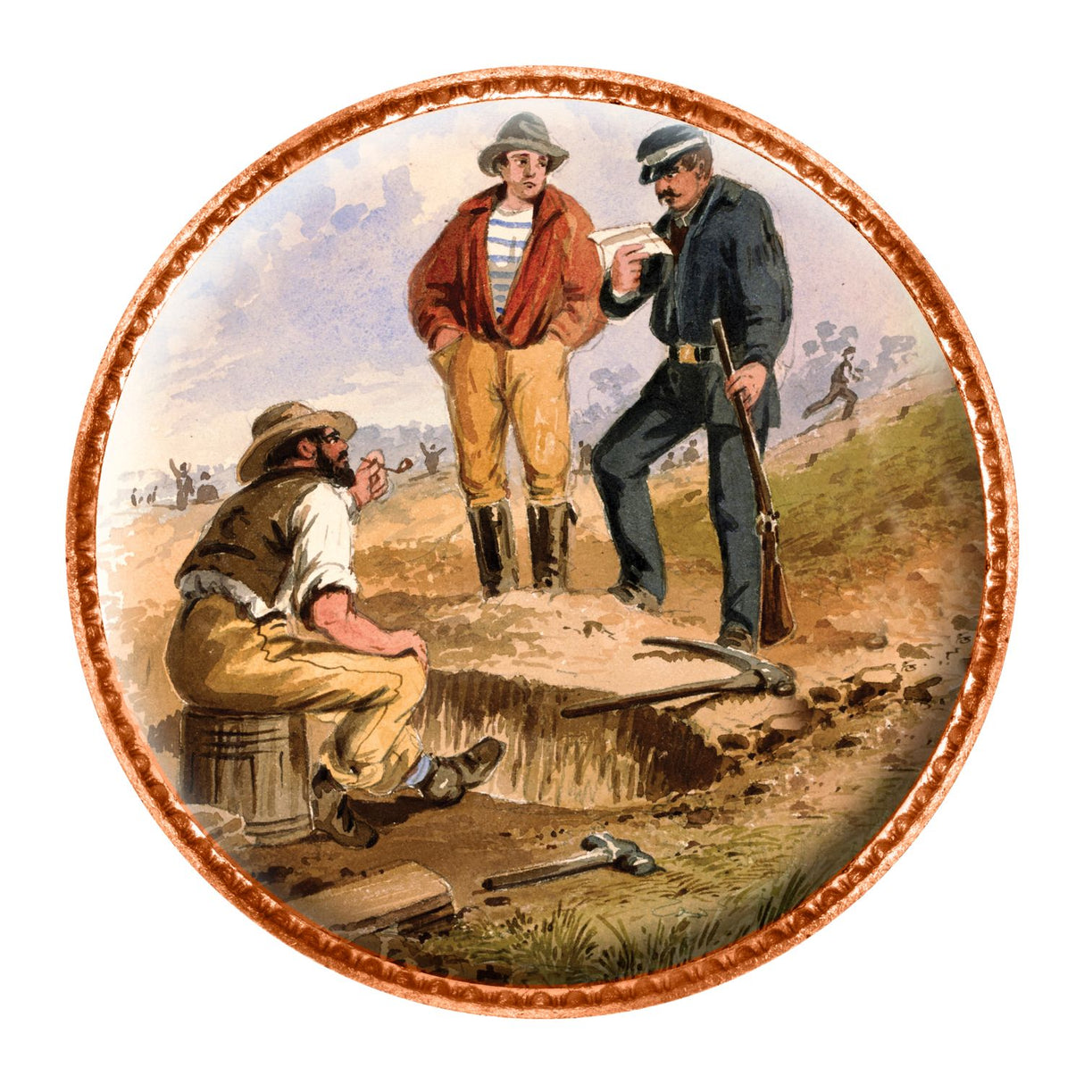 Gold Rush - The Paintings of S.T. Gill Enamel Penny 5-Coin Collection