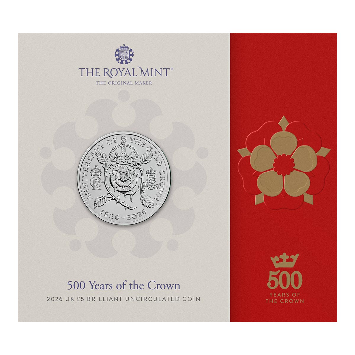 Great Britain 500 Years of the Crown 2026 £5 Cupro-Nickel Brilliant Uncirculated Coin
