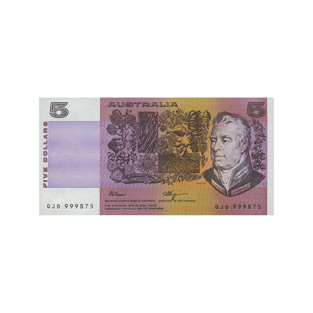 1990 $5 R212 Fraser/Higgins Uncirculated – Downies Collectables