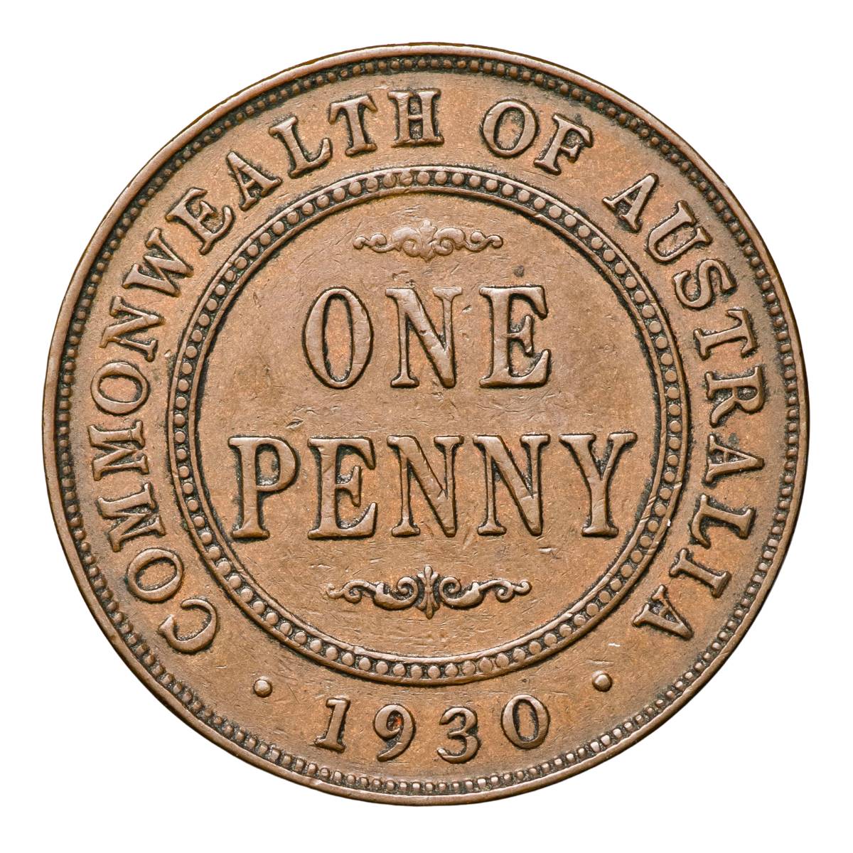Australia 1930 Penny about Very Fine
