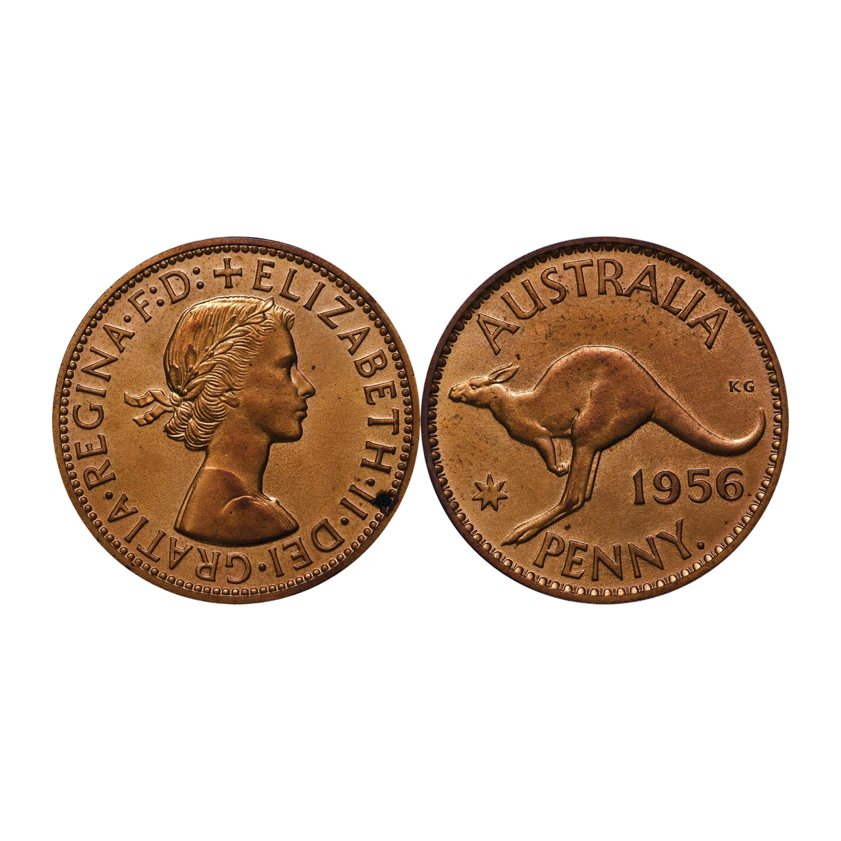 Australia Elizabeth II Perth Mint 1956 Penny Proof FDC