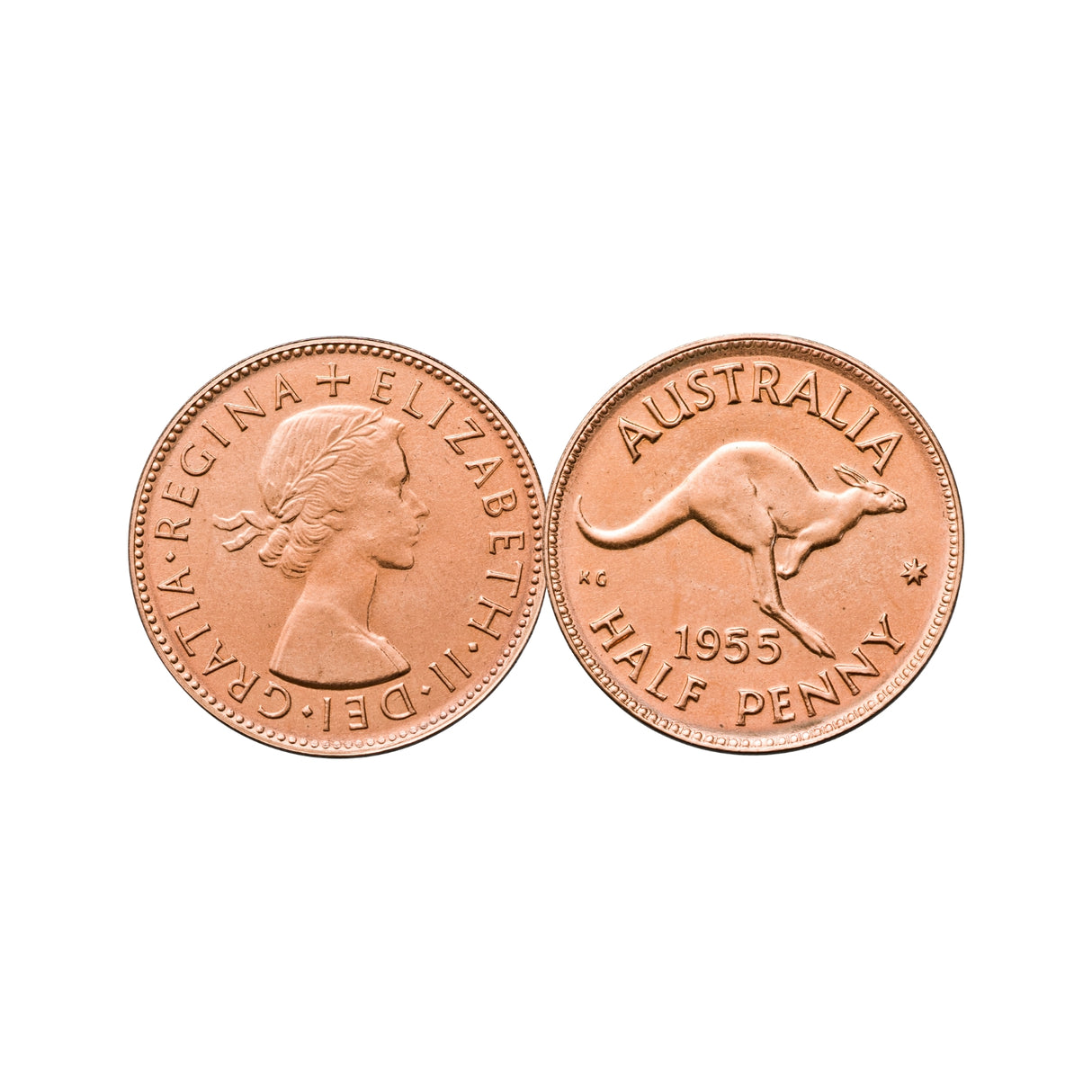 Australia Elizabeth II Perth Mint 1955 Halfpenny & Penny Proof Pair FDC