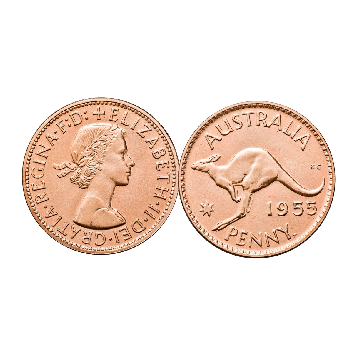 Australia Elizabeth II Perth Mint 1955 Halfpenny & Penny Proof Pair FDC