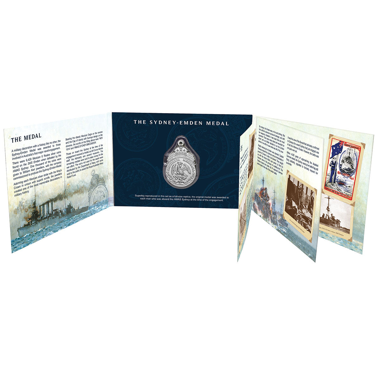 1914 Sydney-Emden Medal Replica with FREE First World War Emden Replica Postcard