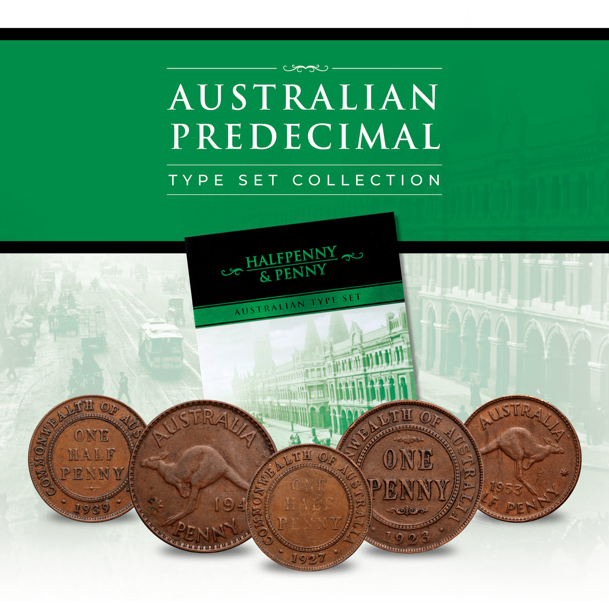 Australian Predecimal Type Set Collection - Halfpenny and Penny