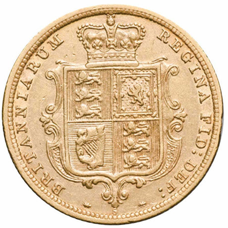 Queen Victoria 1887S Young Head Shield Gold Half Sovereign Very Fine