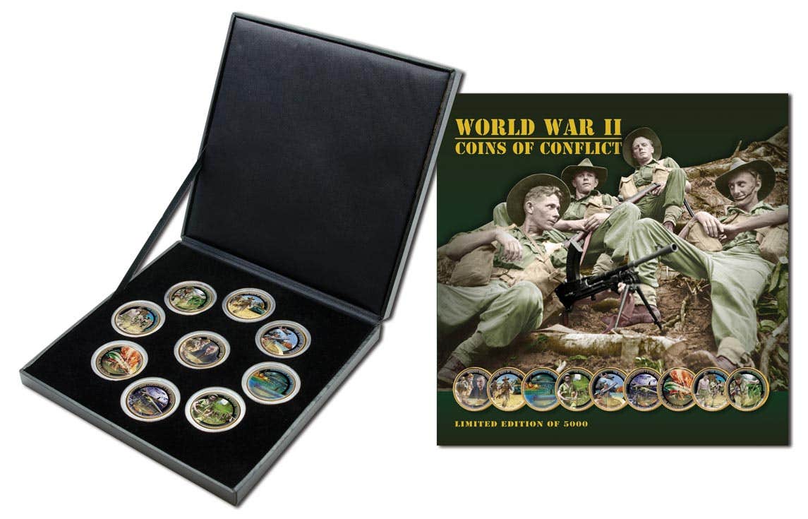 WWII Coins of Conflict 9-Coin Gold-plated Penny Collection