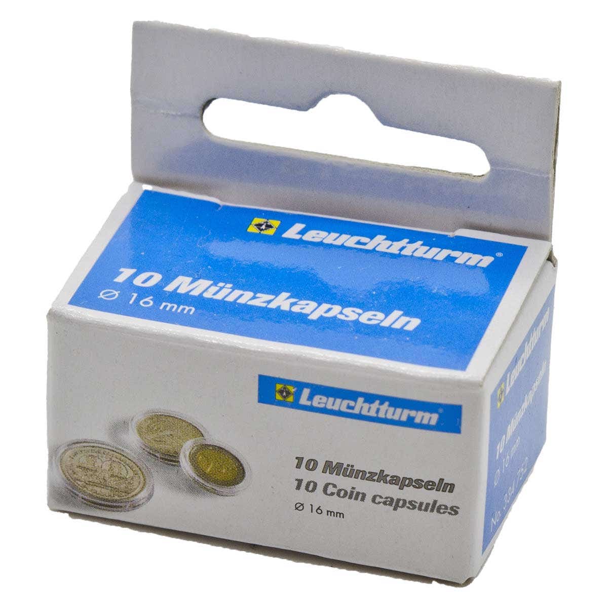 16mm Round Coin Capsules Box of 10
