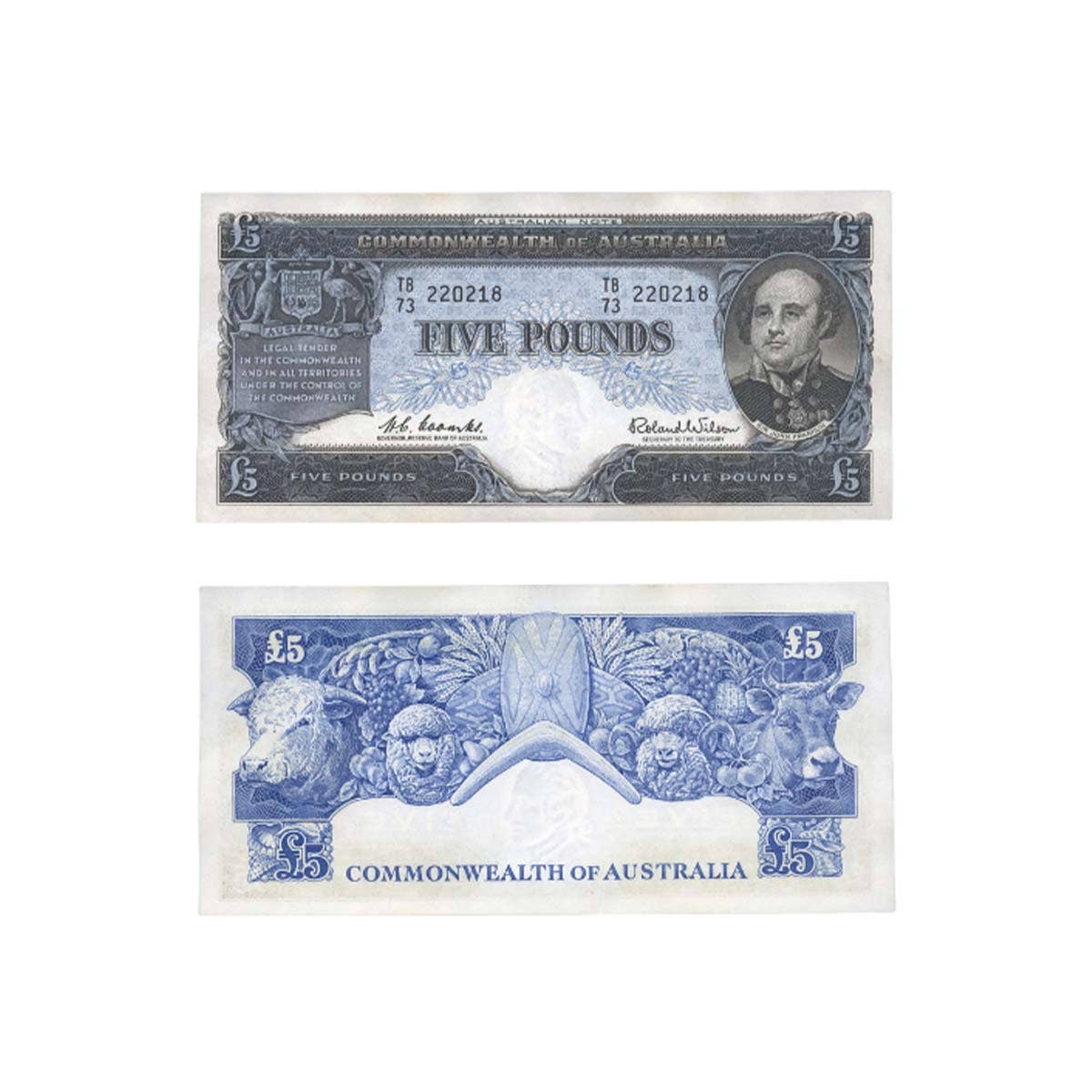 1960 £5 R50 Coombs/Wilson Reserve Bank Banknote Uncirculated