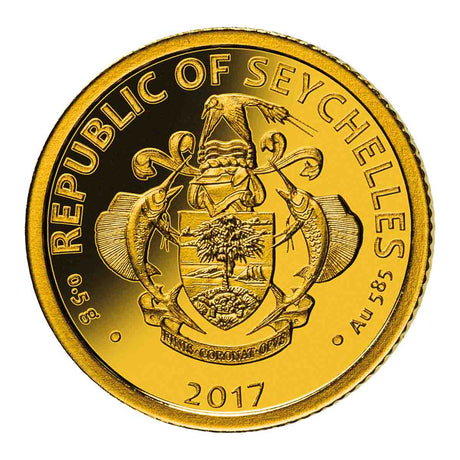 Vasco Da Gama Ship 2017 5 Rupees Gold Proof Coin