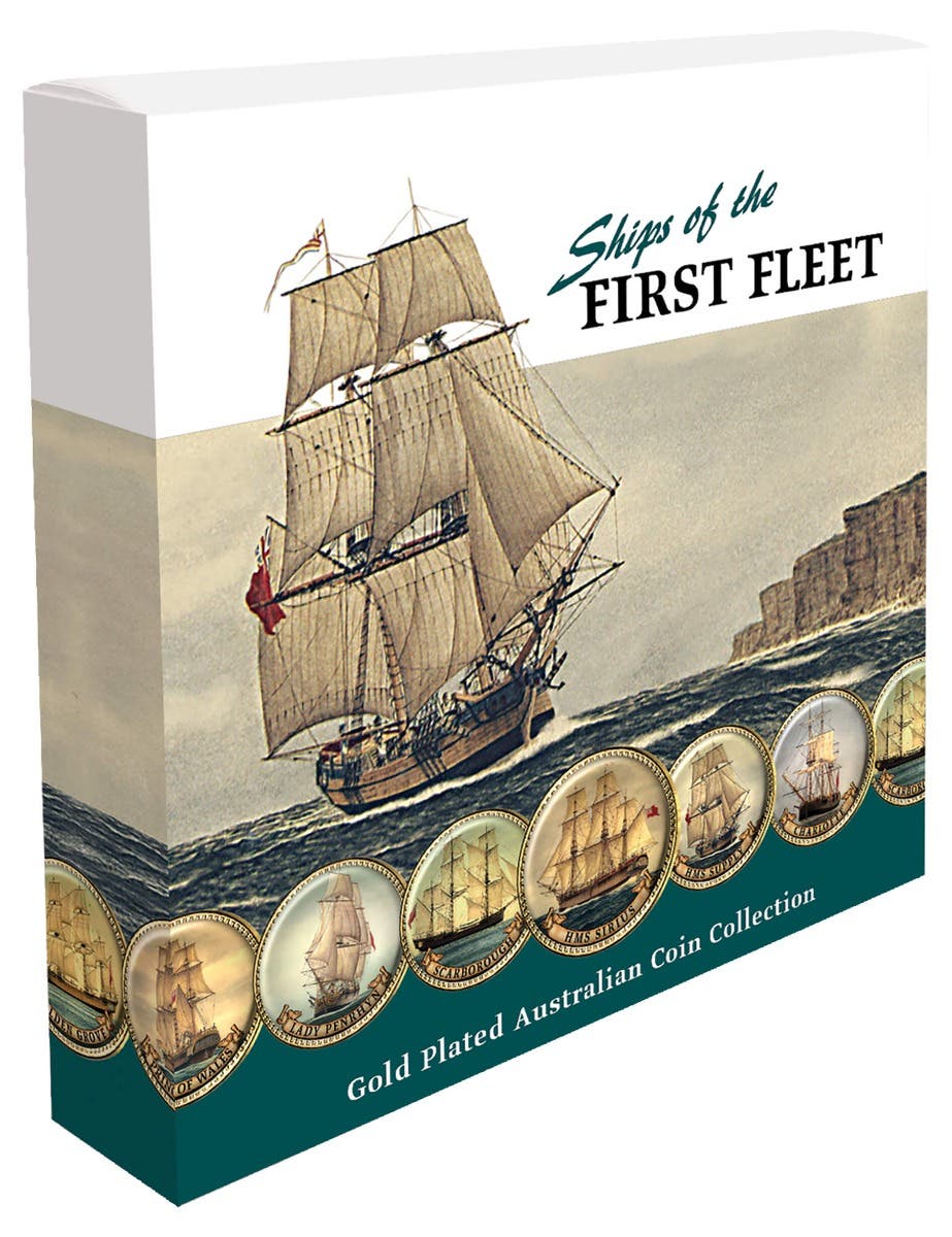 Australia's First Fleet Gold-plated Halfpenny & Penny 11-Coin Collection