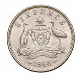 1960 Sixpence Uncirculated