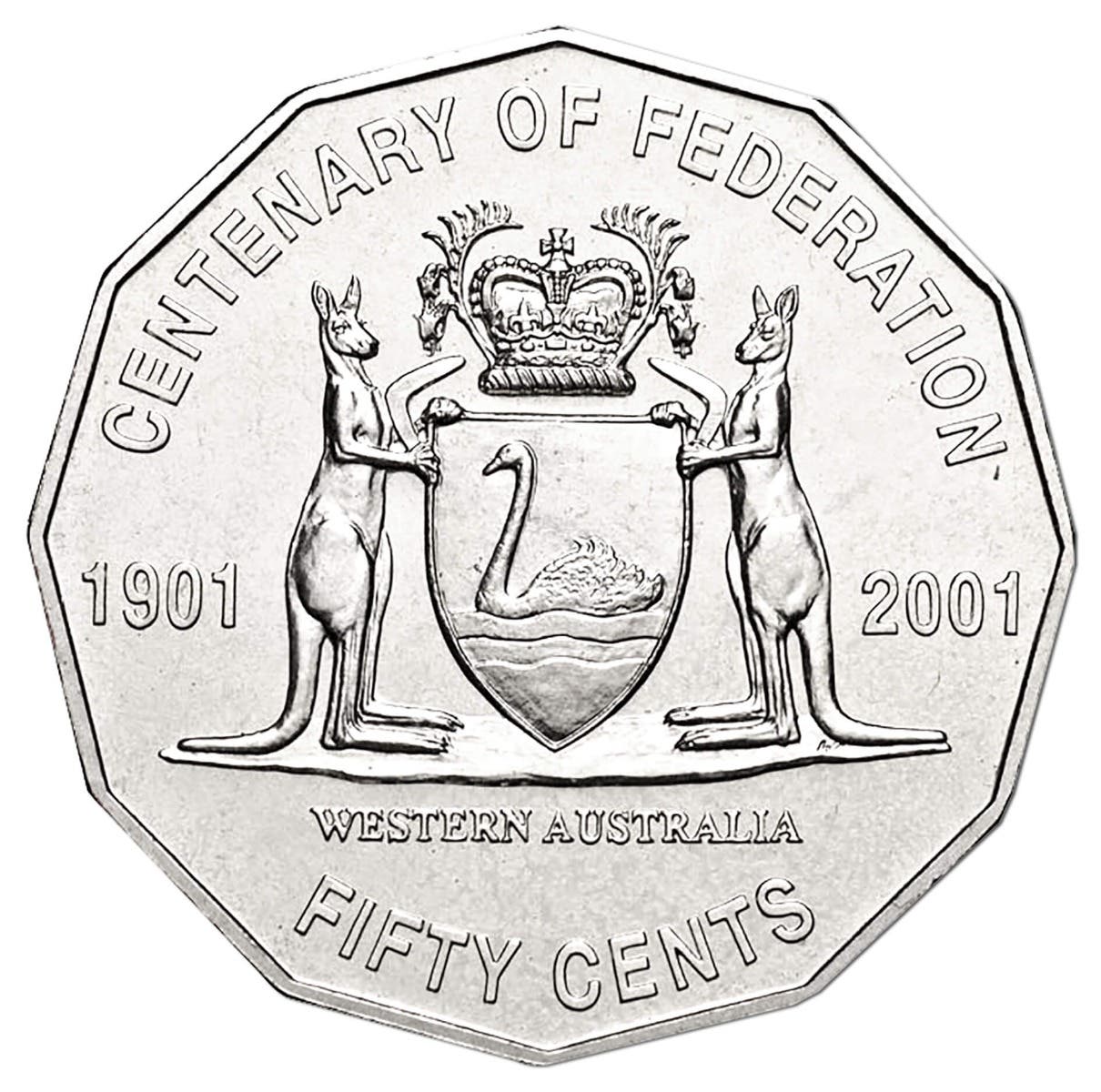 Centenary of Federation 2001 50c Western Australia Cu-Ni Coin Pack