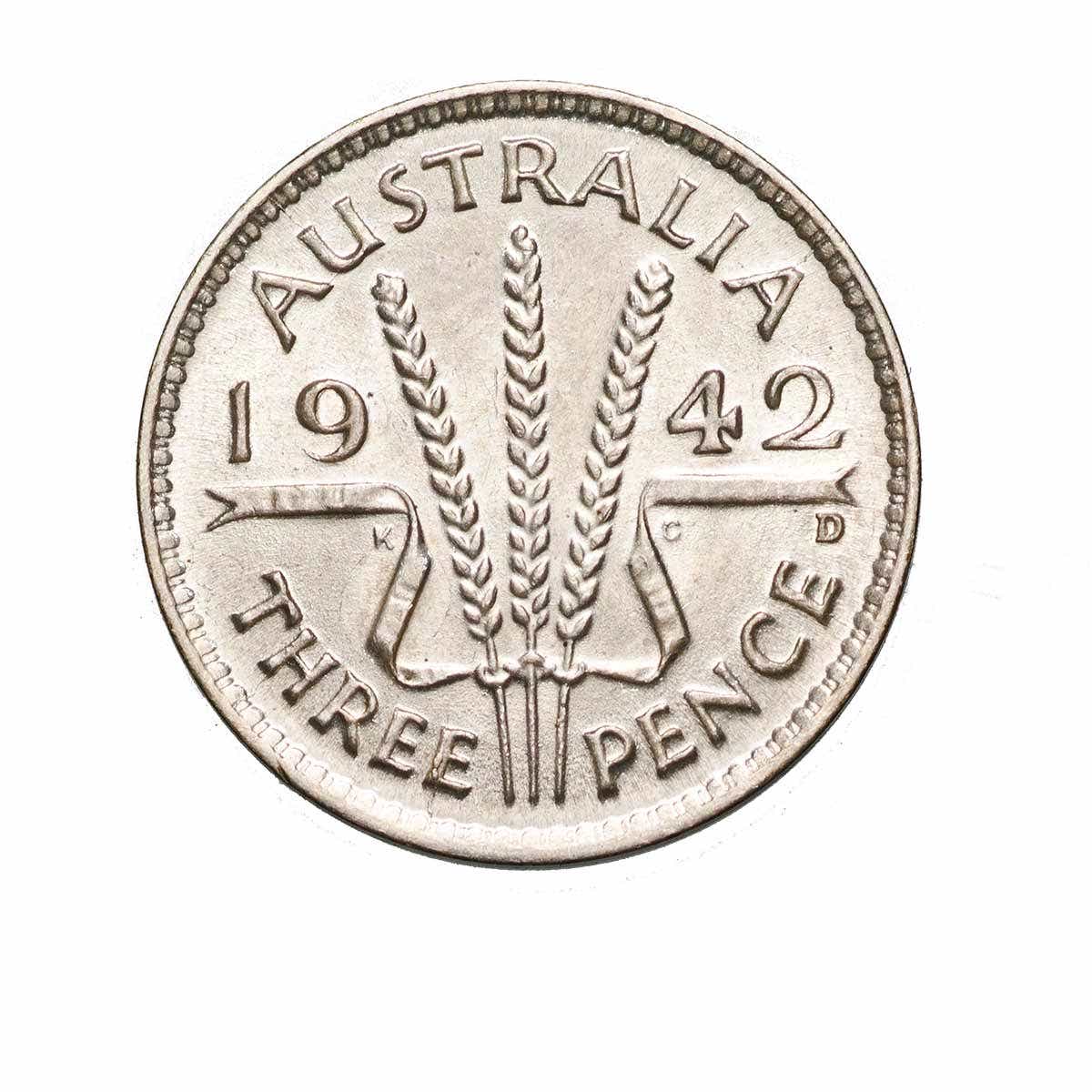 1942D Threepence Uncirculated
