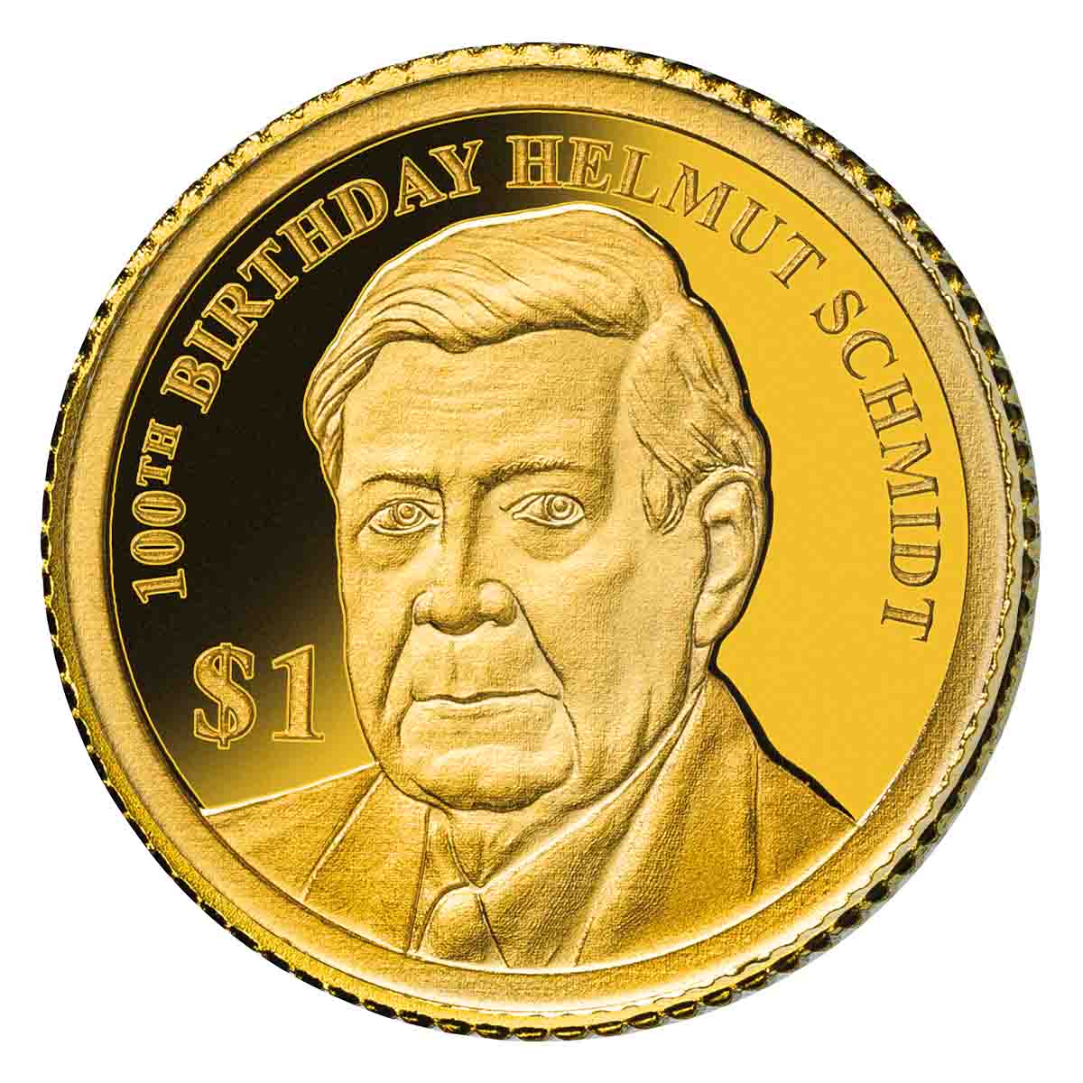 100th Anniversary of Helmut Schmidt 2018 $1 Gold Proof Coin