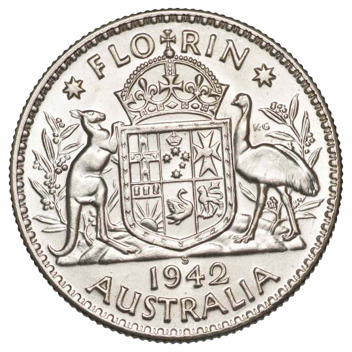 1942S-44S Florin 3-Coin Set Extremely Fine-about Uncirculated