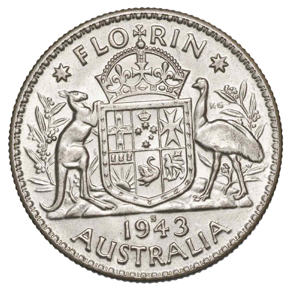 1942S-44S Florin 3-Coin Set Extremely Fine-about Uncirculated