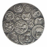 Lunar Lucky £5 500g Enamel Silver Antique Coin