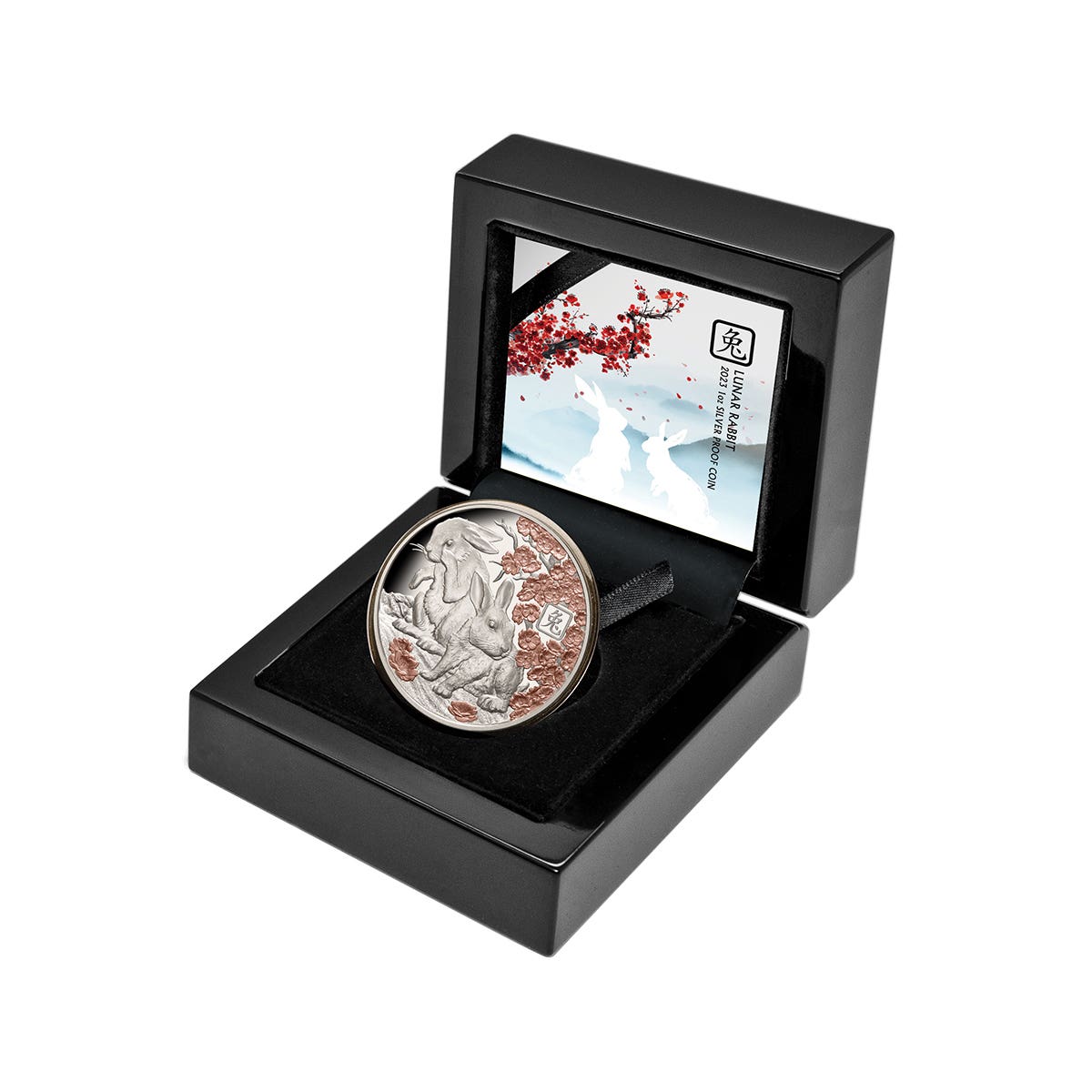 Lunar Rabbit 2023 $5 Rose-Gold Plated 1oz Silver Proof Coin