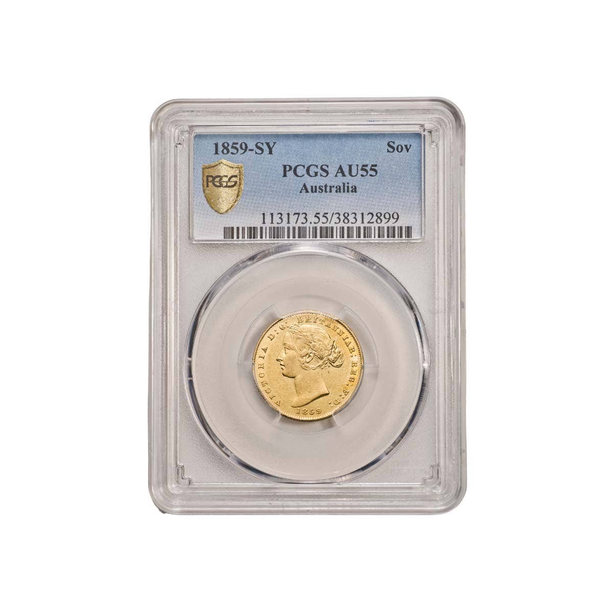 1859 Sydney Mint Sovereign Type II PCGS AU55